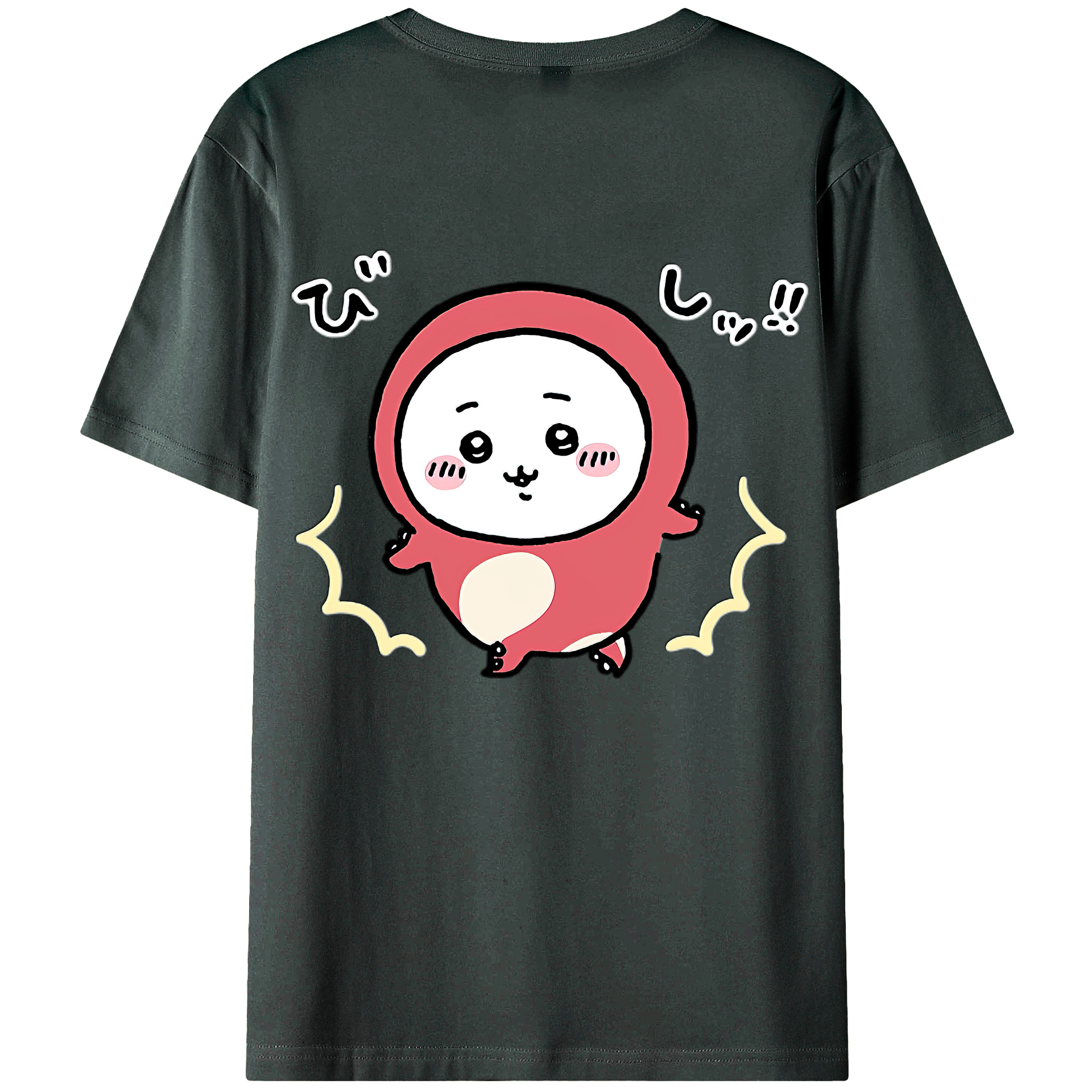 （画像用） ちいかわ ちいかわ Chii-kawa chiikawa 綿100％ メンズ半袖Tシャツ（バックプリント） 通気性